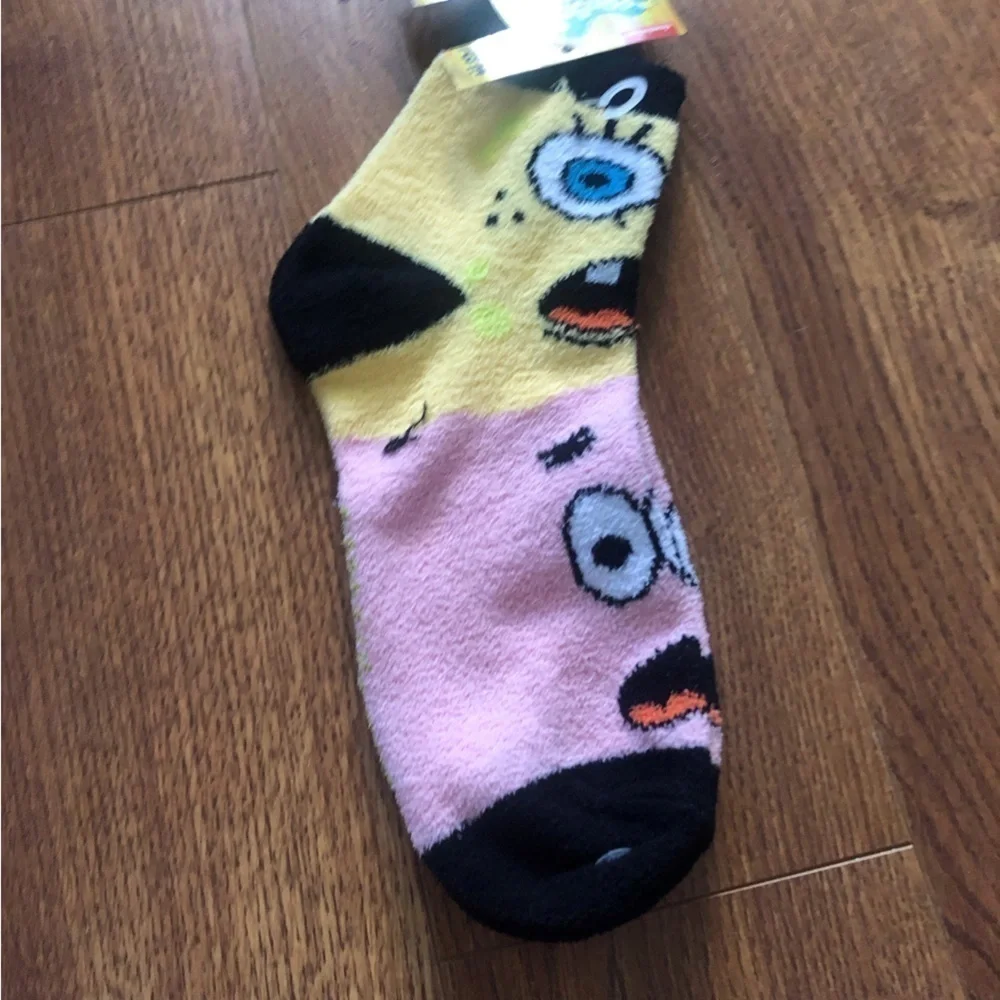 SpongeBob Squarepants & Patrick fuzzy socks